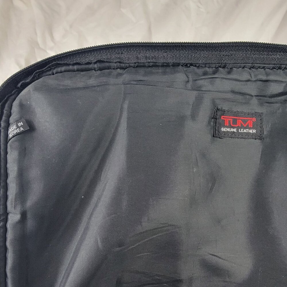 Tumi Alpha Black Leather Expandable Organizer Briefcase Bag - Picture 7 of 9